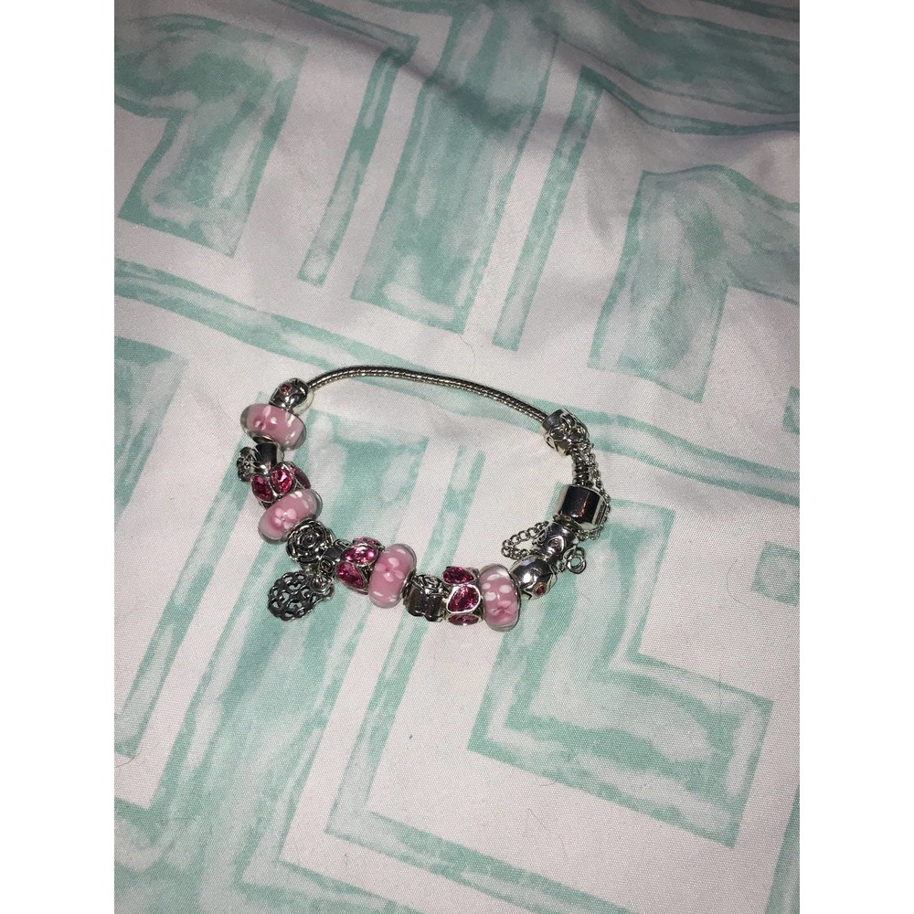 Womens silver charm Bracelet